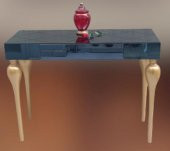Dresuar 13672 TOMBUL Kayın ayak Model MDF tabla  gold Füme cam Kaplama El Yapım - 3
