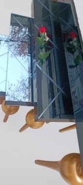 Dresuar-Zigon 13671 Tombul Model Kayın MDF tabla gold Füme cam Kaplama El yapım - 3