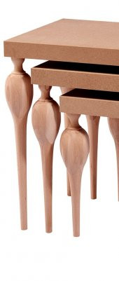 Zigon ILGZ13675 Tombul Model sehpa Kayın Torna ayak ve kaplam HAM Natüre El Yapım thumbnail 3