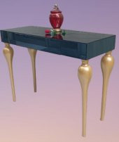 Dresuar 13672 TOMBUL Kayın ayak Model MDF tabla  gold Füme cam Kaplama El Yapım - 8