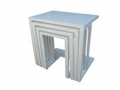 Zigon ILGZ 13676 Sehpa C Parlak Lake Krem Renk Ahşap kayın tekerlek ayak El Yapım thumbnail 4