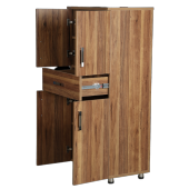 Çok Amaç 13625 Dolap Hard Parlak CEVİZ Suntalem 4Raf 1Çekm Kutu sevk 180 El Yapım - 3