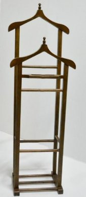 Dilsiz Uşak 13615 ÇİFT TEPE HAVLULUK MODEL Kayın Parlk Ceviz renk Askılık El Yapı - 2