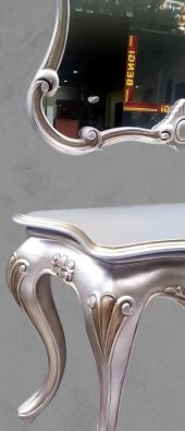 Dresuar 13509 AVANGART ASLAN Model Polyestr döküm eskitm GRİ-Kahve Renk nakış - 5