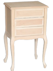 Komodin 13598 Klasik Model Ahşap Kayın Torna Aslan ayak HAM 3 Çekmec 1Ad El Yapım - 1