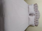 Yatak Örtüsü 13540 Zümrüt ÇİFT Kişilik Dantelli AÇIK EFLATUN %80 Pamuk El Yapım - 1