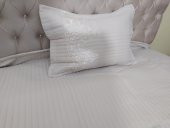 Yatak Örtüsü 13541 Zümrüt TEK Kişilik Dantelli AÇIK EFLATUN %80 Pamuk El Yapım - 2