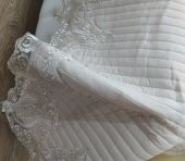 Yatak Örtüsü 13546 Zümrüt Tek Kişilik Dantelli Toz Pembe %80 Pamuk El Yapım - 1