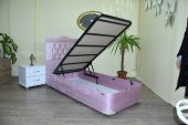 Baza-Başlık 13430 TAY TÜY PEMBE  Kumaş MODEL Kapitone başlık Metal 90*190 El Yapım - 1