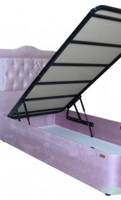 Baza-Başlık 13430 TAY TÜY PEMBE  Kumaş MODEL Kapitone başlık Metal 90*190 El Yapım - 5