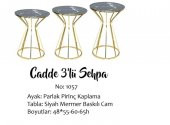 Brc Zigon13387 Cadde Model Metal Gold renk kaplam Siyah mermer Temper cam El yapı - 1
