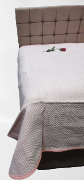 Pike Yazlık 13291 Zmrt Somon Çift Dolgun Malzeme V Çizgi Desen Pamuk Kalın Dokuma - 5