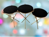 Brc zigon 13246 Küpe Sehpa Metal Bakır Eskitme Gold renk ayak Kırılmaz cam tabla - 3