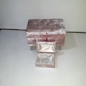 Çeyiz 13234 SANDIK Kapitone Küçük set Model PEMBE Kadife Kumaş İçi tela El Yapım - 2