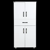 Çok Amaçlı 12949 Dolap Model 130 Hard Parlak BEYAZ Suntalem 4 Raf 1 Çekm El Yapım - 1
