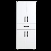 Çok Amaçlı 12940 Dolap Model Hard Parlak BEYAZ Suntalem 4Raf 1Çekm 180 El Yapım - 1