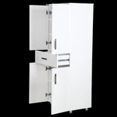 Çok Amaçlı 12940 Dolap Model Hard Parlak BEYAZ Suntalem 4Raf 1Çekm 180 El Yapım - 3