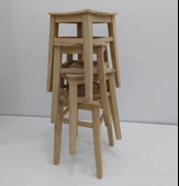 Tabure 12765 Izgara Model Kayın Torna ayak HAM ürün Kutuda sevk El Yapım - 4