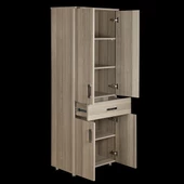 Çok Amaçlı 12687 ST Dolap 180 cm Hard Parlak CORDOBA Suntalem 4Raf 1Çekmece El Yapım - 1