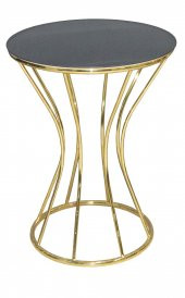 Brc 12729 Kumsaat Fiskos Model Sehpa Model Düz Siyah Temper Cam Gold El Yapım thumbnail 2