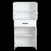 Dolap 12675 ST Çok Amaç 130cm Hard Parlak BEYAZ Suntalem 4Raf 1Çekmec Kutu sevk El Yapı - 2