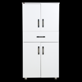 Dolap 12675 ST Çok Amaç 130cm Hard Parlak BEYAZ Suntalem 4Raf 1Çekmec Kutu sevk El Yapı - 1