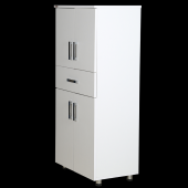 Dolap 12675 ST Çok Amaç 130cm Hard Parlak BEYAZ Suntalem 4Raf 1Çekmec Kutu sevk El Yapı - 4