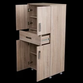 Çok Amaçlı 12679 Dolap Model Hard Parlak SOMON Suntalem 4Raf 1Çekme 130 El Yapım - 3