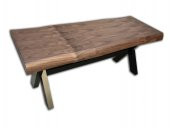 Bench 12511 Kütük Desenli  Model Çelik Ayak Kalınlaştırılmış tabla El yapım - 3