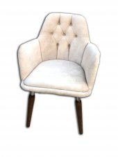 Berjer 12492 ÇAY SET Kayın Metal Beyaz Kapitone Babyface Kumaş Chester El Yapım - 4