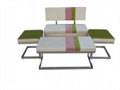 LOCA BANK Köşe takım 12521 model Metal Çelik Nikelaj Suni deri döşeme El Yapım - 1