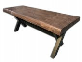 Bench 12511 Kütük Desenli  Model Çelik Ayak Kalınlaştırılmış tabla El yapım - 2