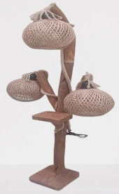 Lambader 12656 Sarmaşık 3lü Avize Doğal malzeme Kuru Zeytin veya çam dal El Yapı - 5