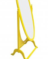 Ayna ayaklı12566 OVAL Boy Kayın MDF Parlak SARI Natüre Klasik Mobilya El yapım - 4