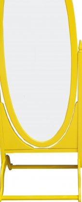 Ayna ayaklı12566 OVAL Boy Kayın MDF Parlak SARI Natüre Klasik Mobilya El yapım - 5