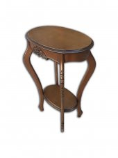 Fiskos Çiçeklik 12568 Oyma OVAL Model  Kayın Ayak Parlak Ceviz MDF tabla El Yapım - 3