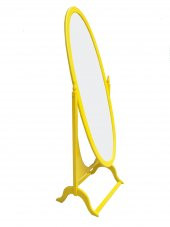 Ayna ayaklı12566 OVAL Boy Kayın MDF Parlak SARI Natüre Klasik Mobilya El yapım - 2