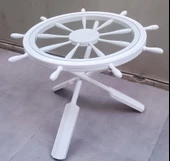 Orta sehpa 12455 Dümen Model Kayın Çapraz X Ayak Parlak Beyaz Lake Boya El Yapım thumbnail 9