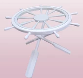 Orta sehpa 12455 Dümen Model Kayın Çapraz X Ayak Parlak Beyaz Lake Boya El Yapım thumbnail 3