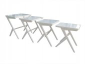 Zigon 12428 ÇAPRAZ AYAK Sehpa Model Kayın Torna ayak Parlak Beyaz Lake  El Yapım thumbnail 1