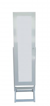 Ayna 12410 Takı dolap boy Dikdörtgen Ahşap Kayın MDF Beyaz Lake Ayna El Yapım - 1