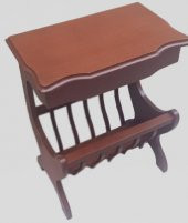 Gazete 12600 Sehpa Model Kayın MDF Torna tabla Parlak Ceviz Boya Tutmalık El Yapı - 2