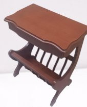 Gazete 12600 Sehpa Model Kayın MDF Torna tabla Parlak Ceviz Boya Tutmalık El Yapı - 3
