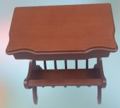 Gazete 12600 Sehpa Model Kayın MDF Torna tabla Parlak Ceviz Boya Tutmalık El Yapı - 4