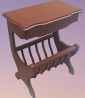 Gazete 12600 Sehpa Model Kayın MDF Torna tabla Parlak Ceviz Boya Tutmalık El Yapı - 5