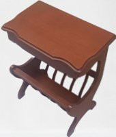 Gazete 12600 Sehpa Model Kayın MDF Torna tabla Parlak Ceviz Boya Tutmalık El Yapı - 6