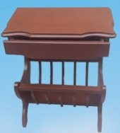 Gazete 12600 Sehpa Model Kayın MDF Torna tabla Parlak Ceviz Boya Tutmalık El Yapı - 7
