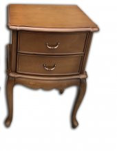 Komodin 1204 Aslan Kayın Aslan Ayak Bombe Çekm Parlak Ceviz Boya Eskitme El yapım - 2