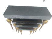 Dresuar-Zigon 12387 TOMBUL ayak Model Kayın MDF tabla gold Boya Füme cam Kaplam - 6