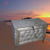 Çeyiz 12348 SANDIK Kapiton Büyük Model PEMBE Kadife Kumaş İçi siyah Tela El yapım - 3